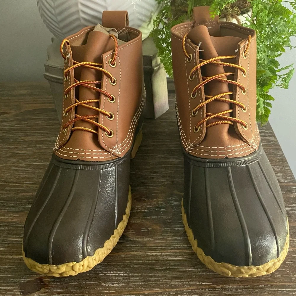 L.L. Bean Mens 6” Bean Duck Boots‎ Hunting Fishing Camping Outdoors Tan Brown 10
